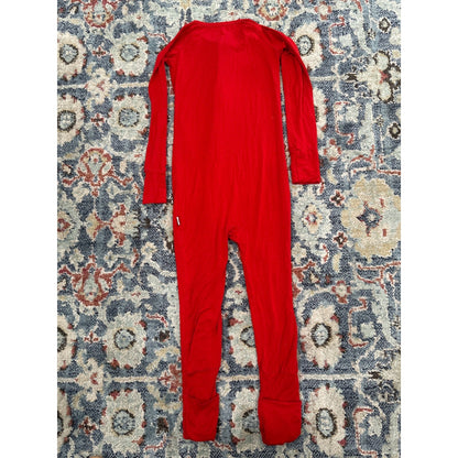 Dreamy Zzz Pajamas Convertible Romper Footie 3T Red Bamboo Viscose Zip EUC3