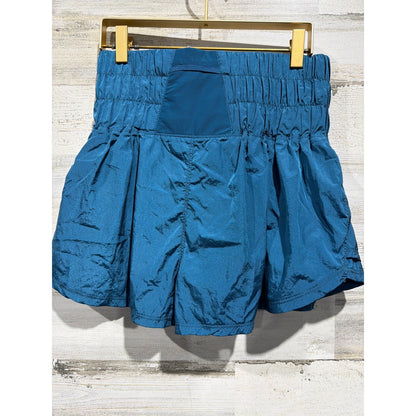 Free People Movement Skort Women's Small Teal Get Your Run On Smocked Skort EUC2