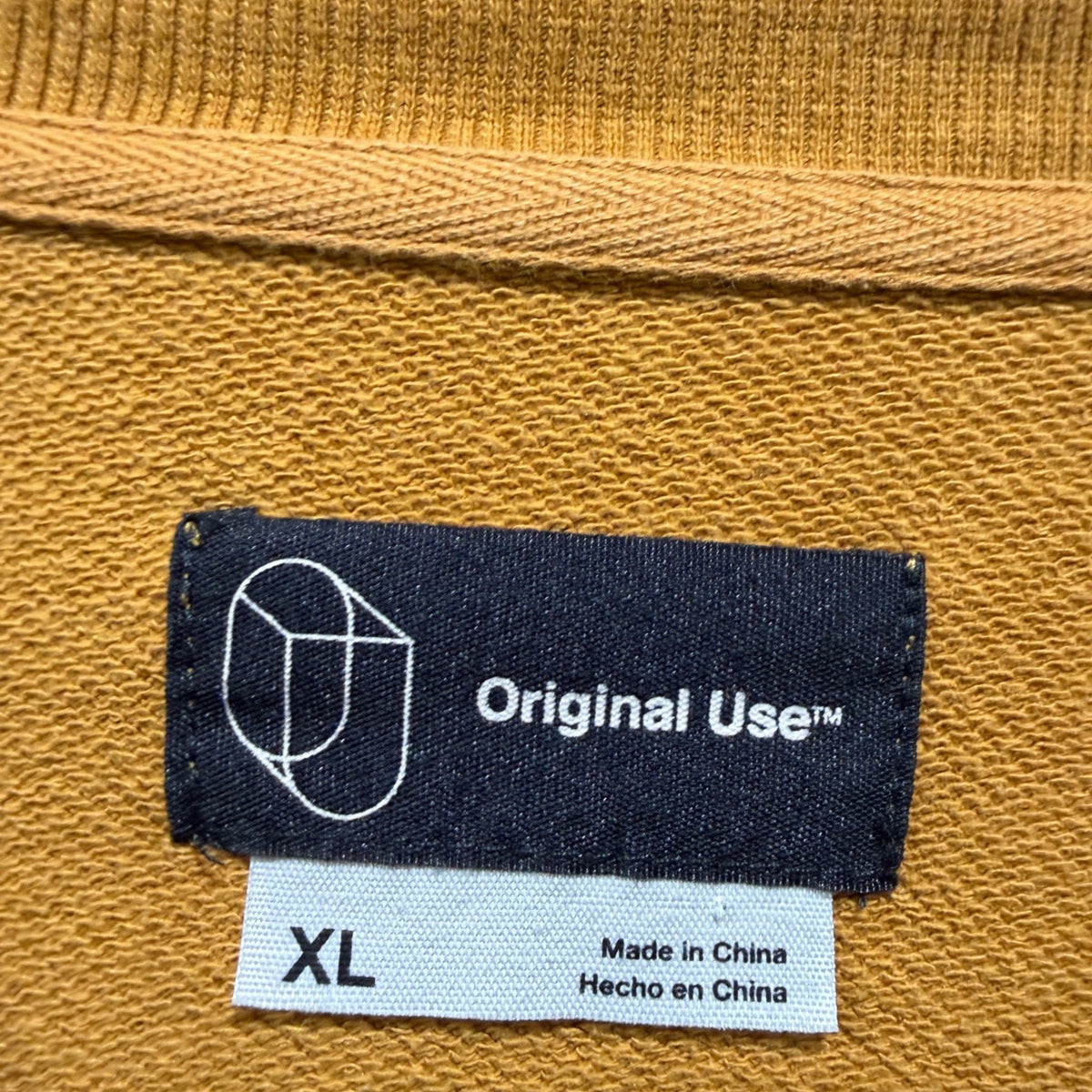 Original Use Crewneck Sweatshirt Mens XL Mustard Yellow Cotton Blend Casual EUC1