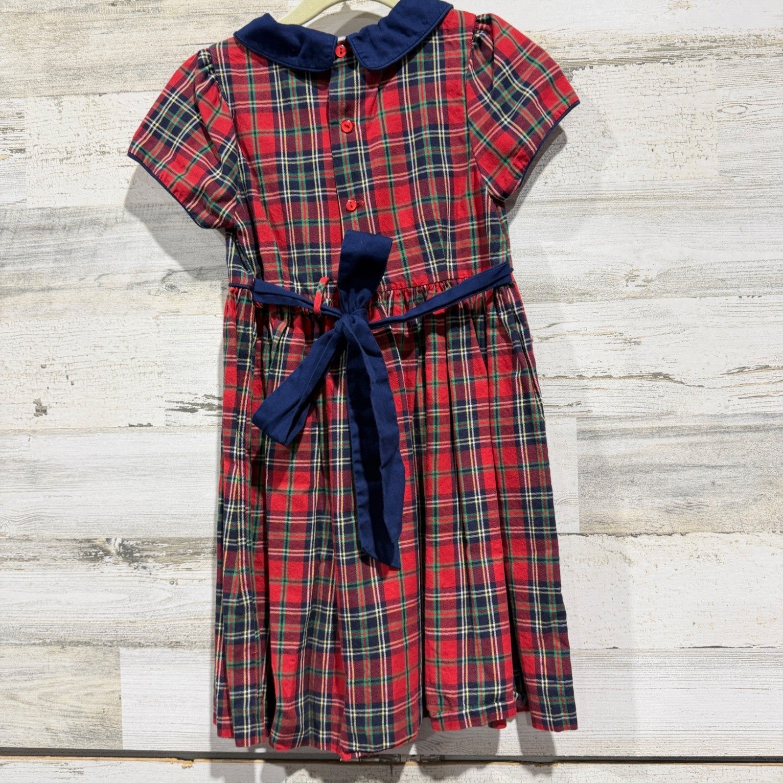 Edgehill Collection Plaid Dress Girls 5 Red Tartan Holiday Preppy EUC1