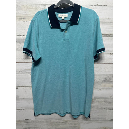 Aeropostale Polo Shirt Men XL Teal Blue Tipped Collar Short Sleeve0