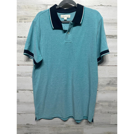 Aeropostale Polo Shirt Men XL Teal Blue Tipped Collar Short Sleeve0