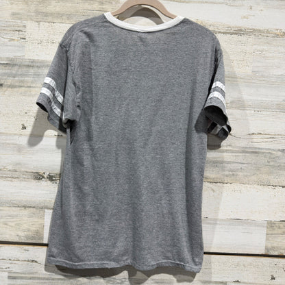 Jerzees Graphic Tee Women M Gray Baseball Take Me Out To The Ballgame GUC*4