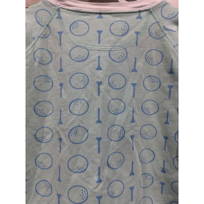 The Beaufort Bonnet Company Pullover Boys 10 Green Blue Golf Print Preppy EUC4