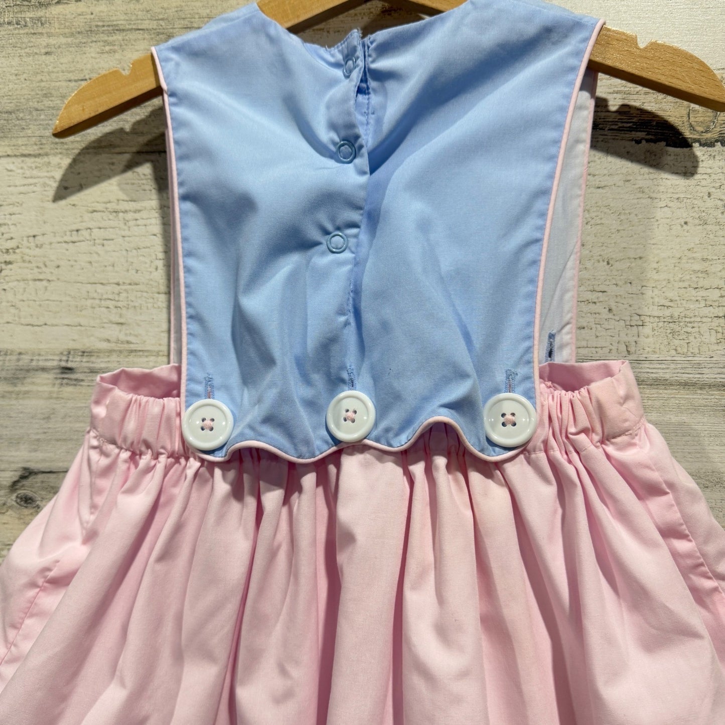 The Beaufort Bonnet Company Girls 4T Dress Pink Blue Swan Scalloped Preppy4