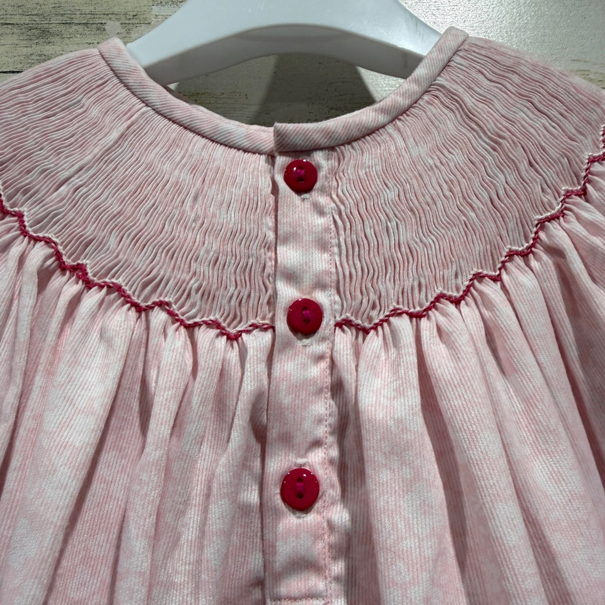 Poppy Kids Turkey Smocked Dress Girls 24M Pink Corduroy Thanksgiving Holiday EUC4