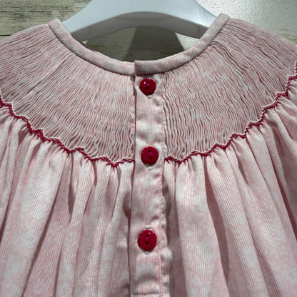 Poppy Kids Turkey Smocked Dress Girls 24M Pink Corduroy Thanksgiving Holiday EUC4