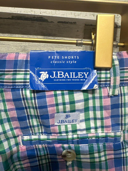 J.Bailey Pete Shorts Boys 7 Multicolor Plaid Classic Preppy NWT2