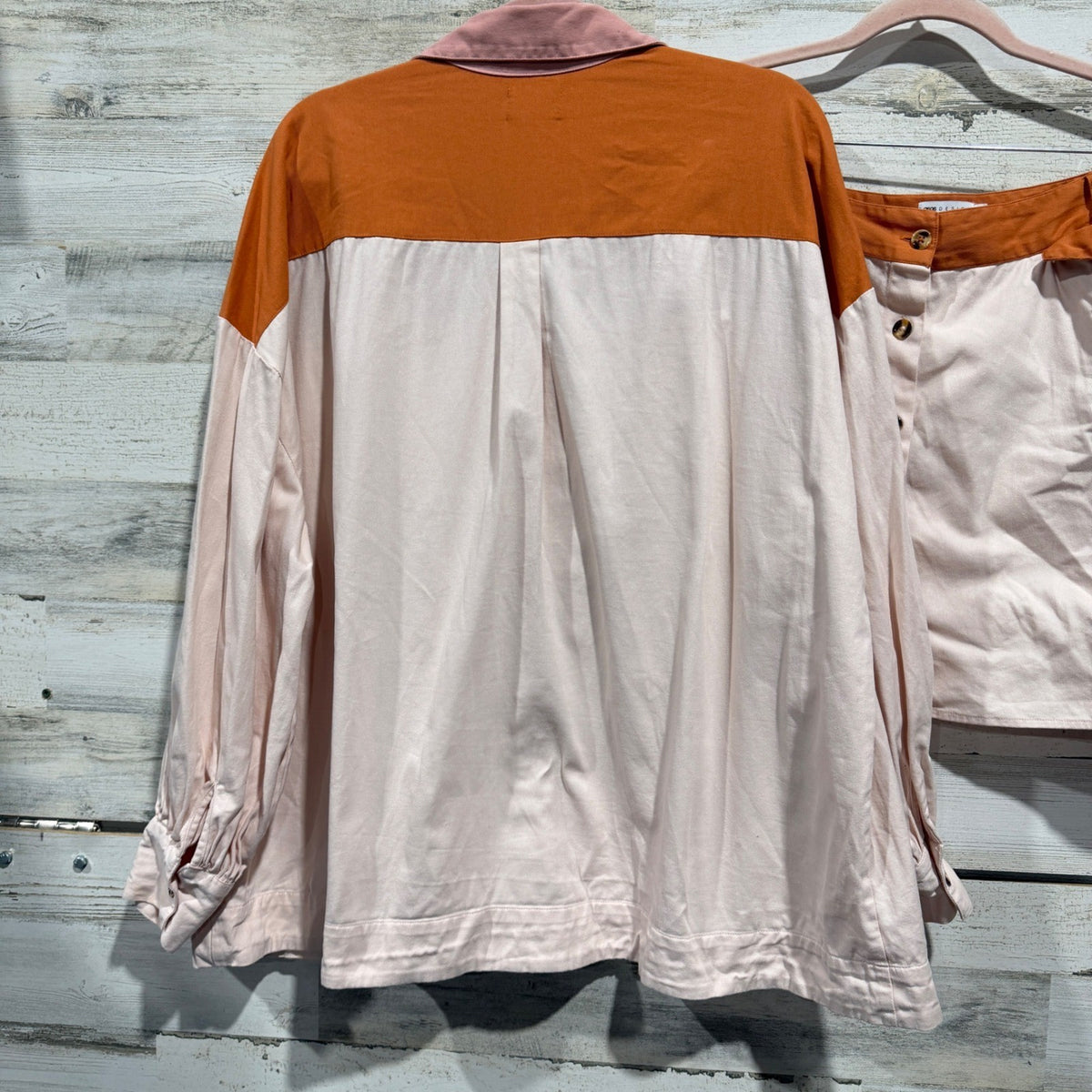 ASOS DESIGN Skirt Set Women 10 / 12 Pink Orange Colorblock Cotton Retro EUC3