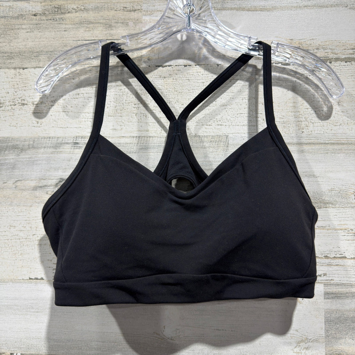 Athleta Solace Bra Sports Bra Women XL Black Nylon Spandex Yoga Activewear EUC0