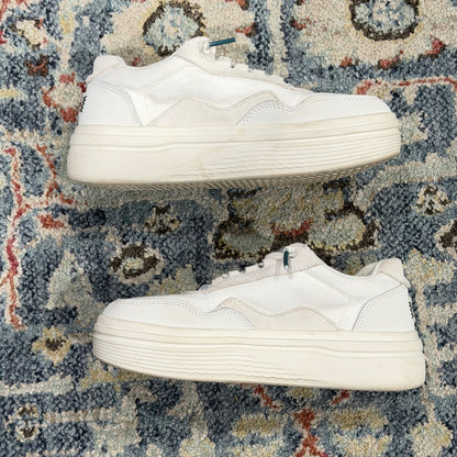Hey Dude Hudson Lift Sport Kids W5 Cream Platform Sneaker Casual GUC2