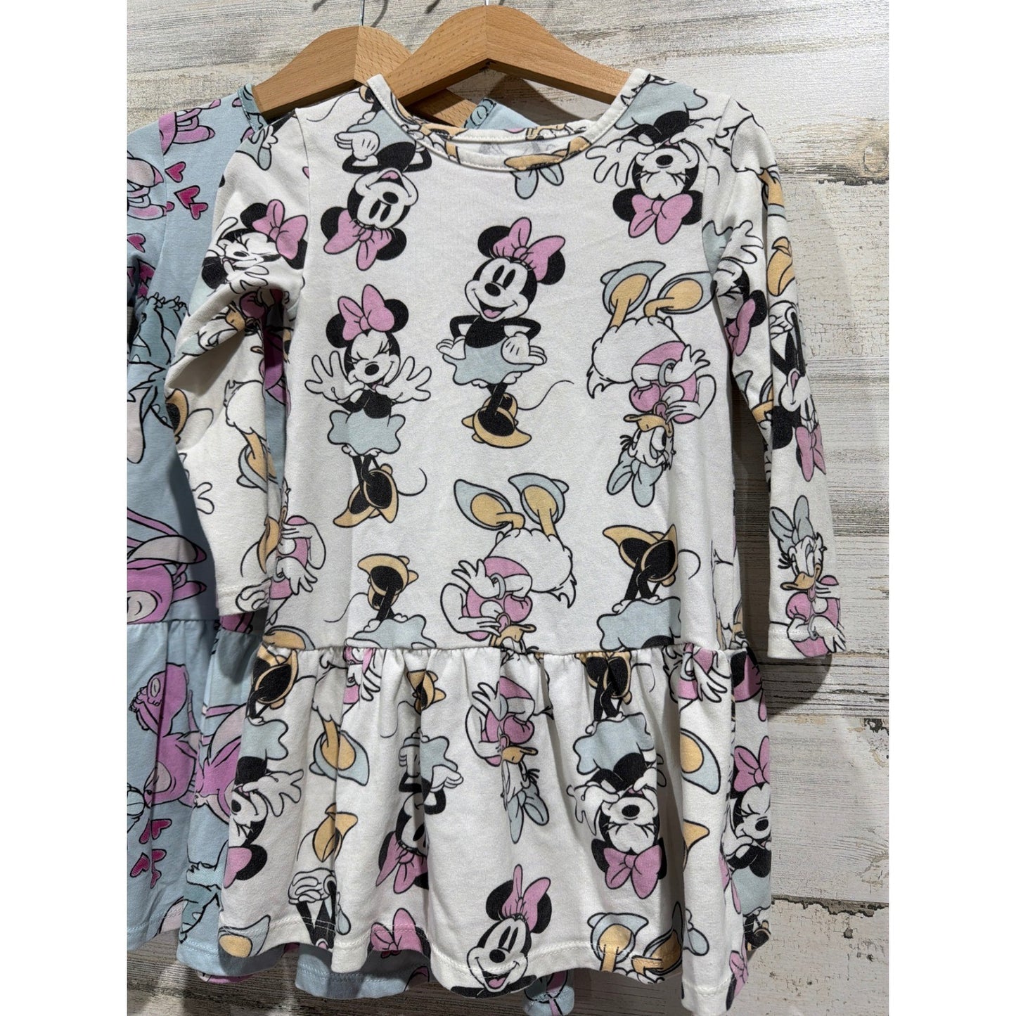 Disney Minnie Mouse Vest Dress Pants Girls 3T 4T Pink Blue Character EUC3