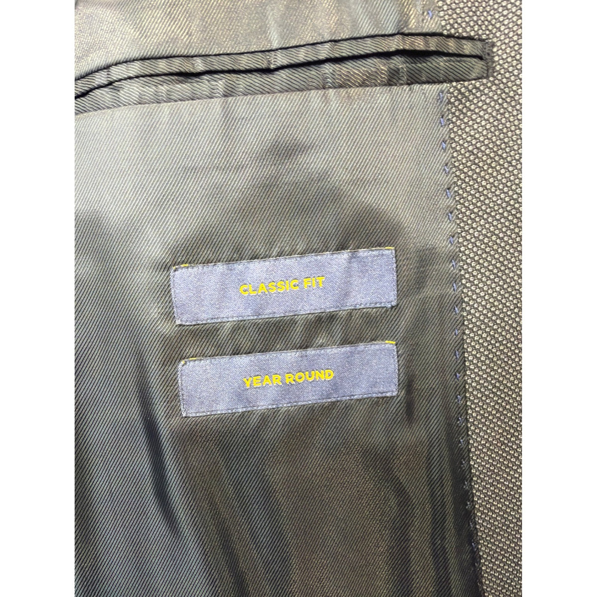 Stafford Suit Jacket Mens 46R Gray Classic Fit Travel Performance Blazer EUC1