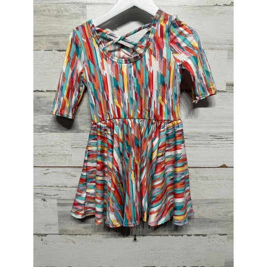 Dot Dot Smile Ballerina Dress Girls 2T Multicolor Geometric Strappy Back NWT0