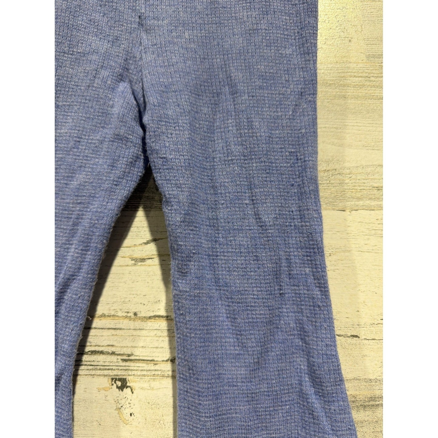 Little Sleepies Set Girls 2T Blue Waffle Knit Ruffle Flare EUC5