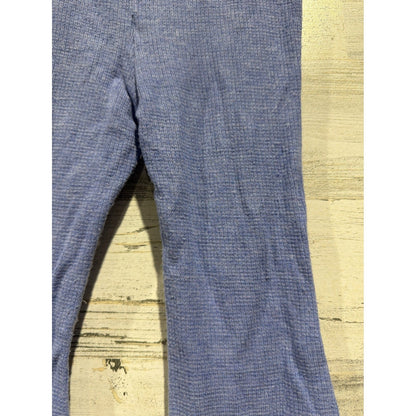 Little Sleepies Set Girls 2T Blue Waffle Knit Ruffle Flare EUC5