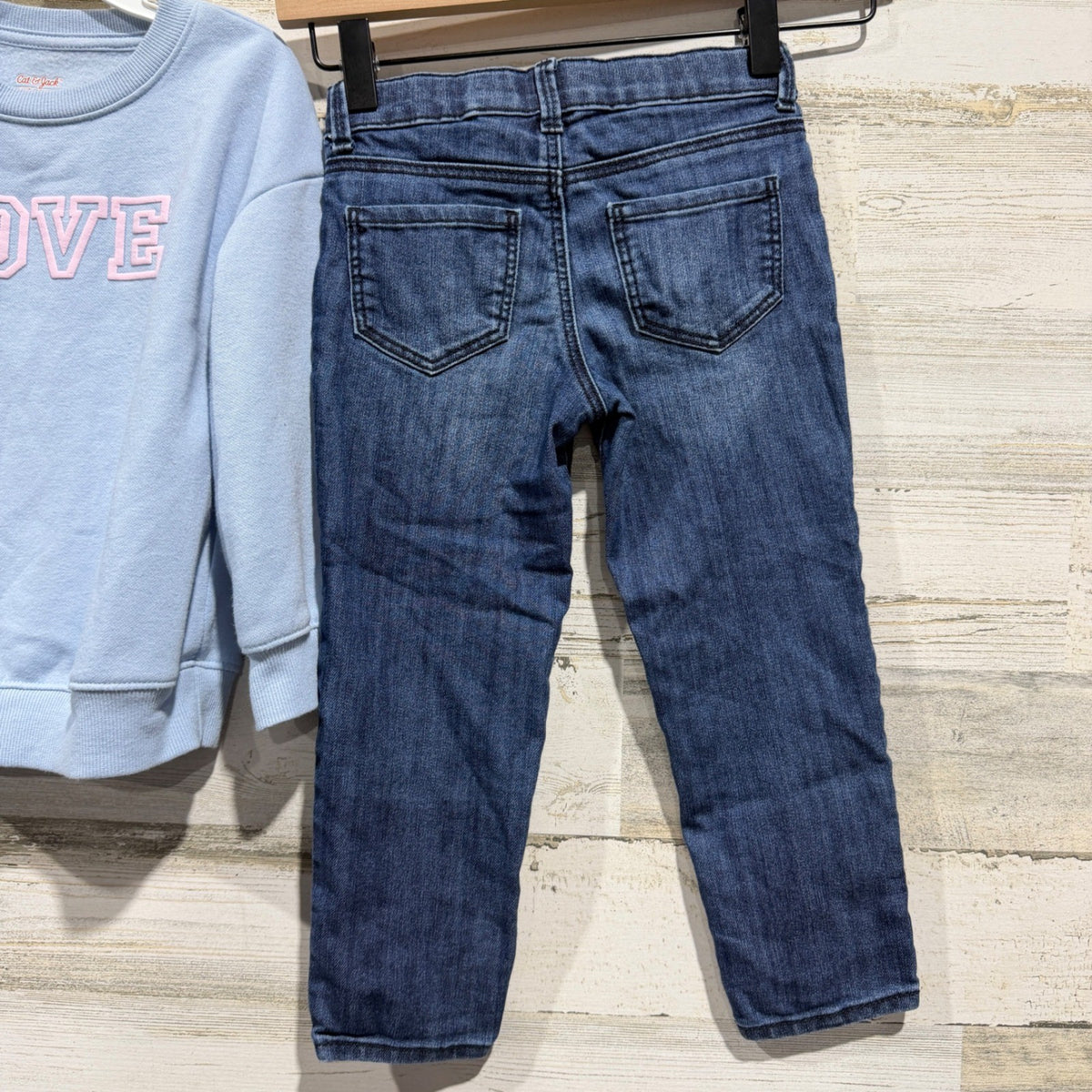 Cat & Jack OshKosh Sweatshirt Jeans Bundle Girls 4T Pink Blue Denim Casual7