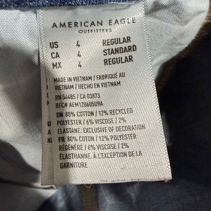 American Eagle Next Level Stretch Skinny Jeans Women 4 Distressed Denim EUC12