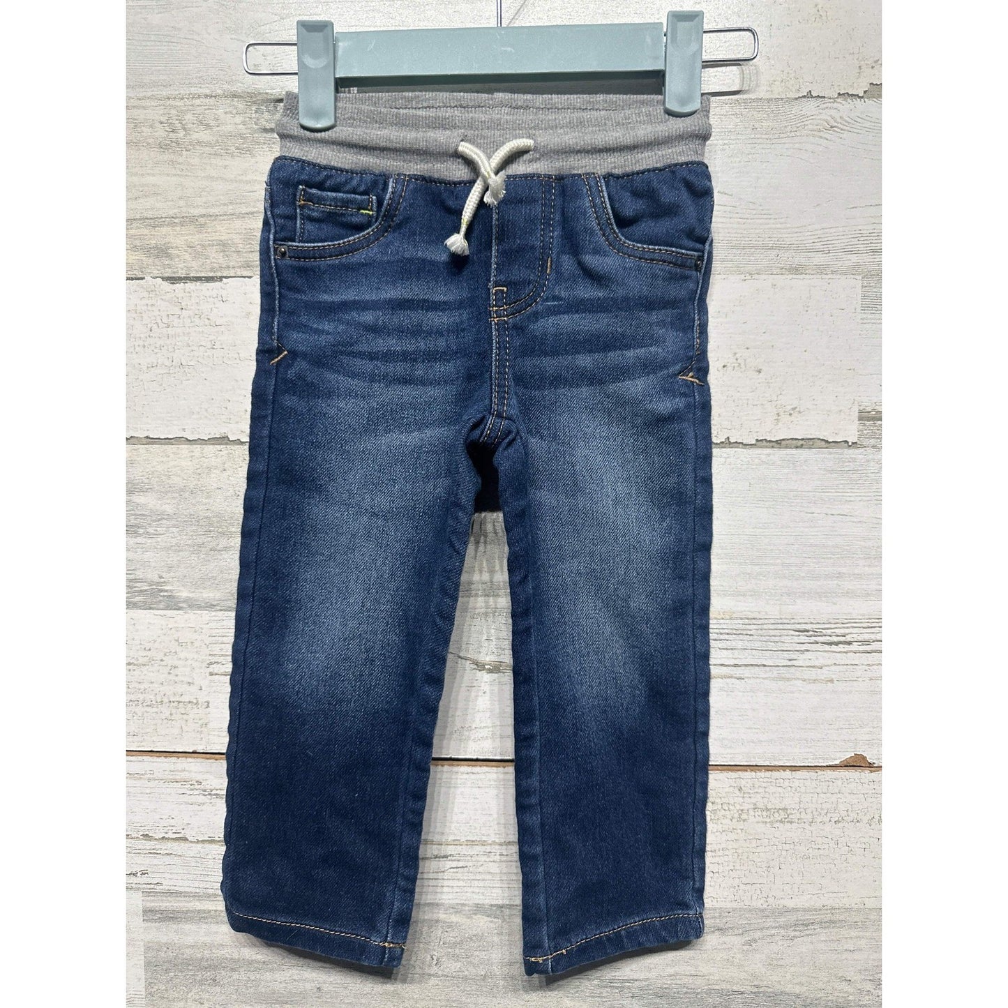 Cat and Jack Jeans Boys 2T Blue Elastic Waist Drawstring EUC0