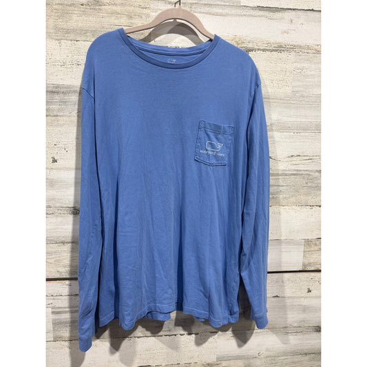 Vineyard Vines Long Sleeve Shirt Mens Large Blue Pocket Tee Preppy EUC0