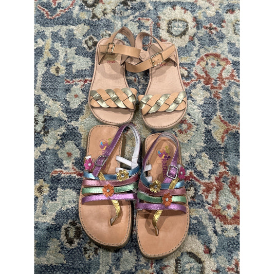 Rachel Shoes Sandals Bundle Girls Size 12 Braided Floral GUC0