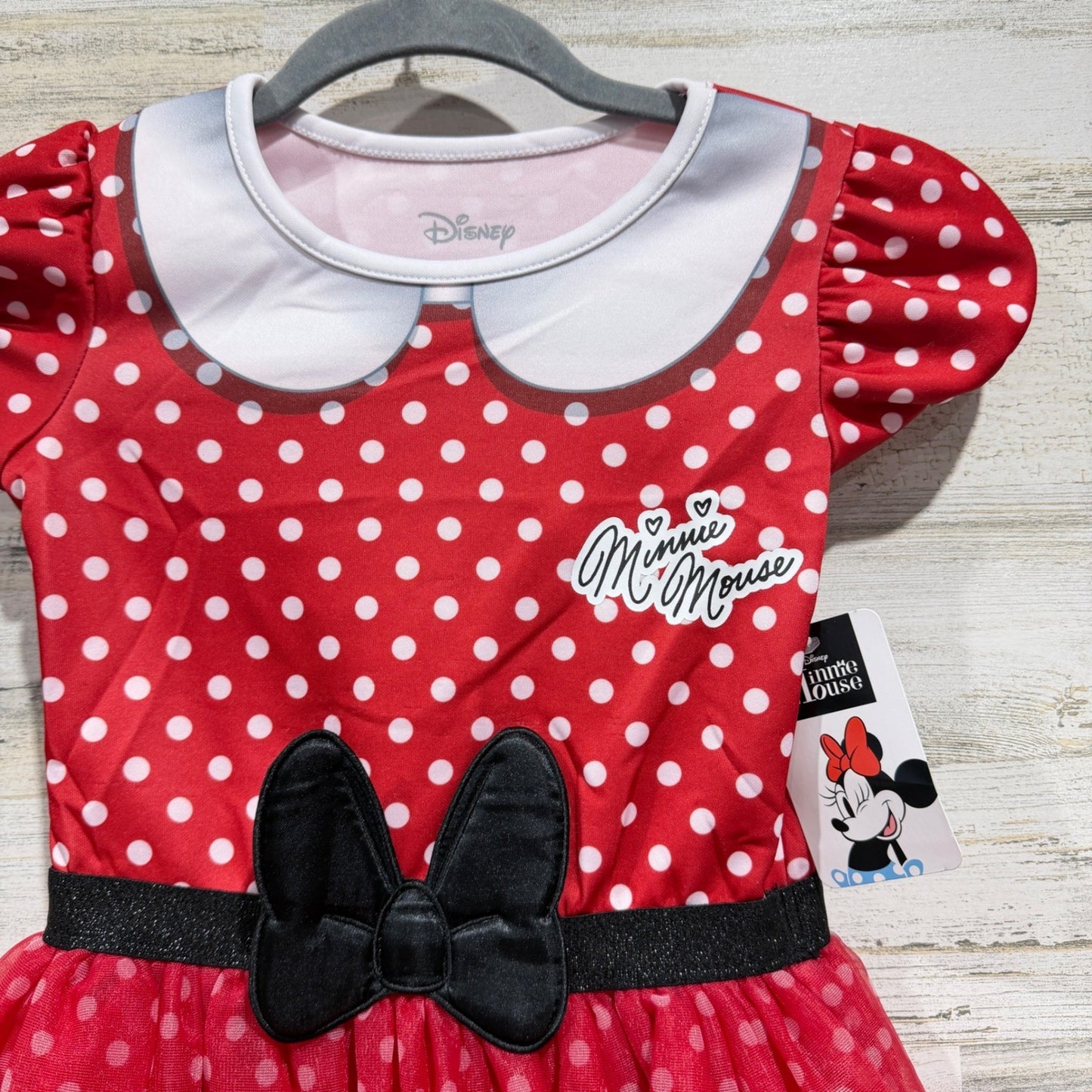 Disney Minnie Mouse Dress Girls 6/6X Red Polka Dot Tutu Disneycore NWT1