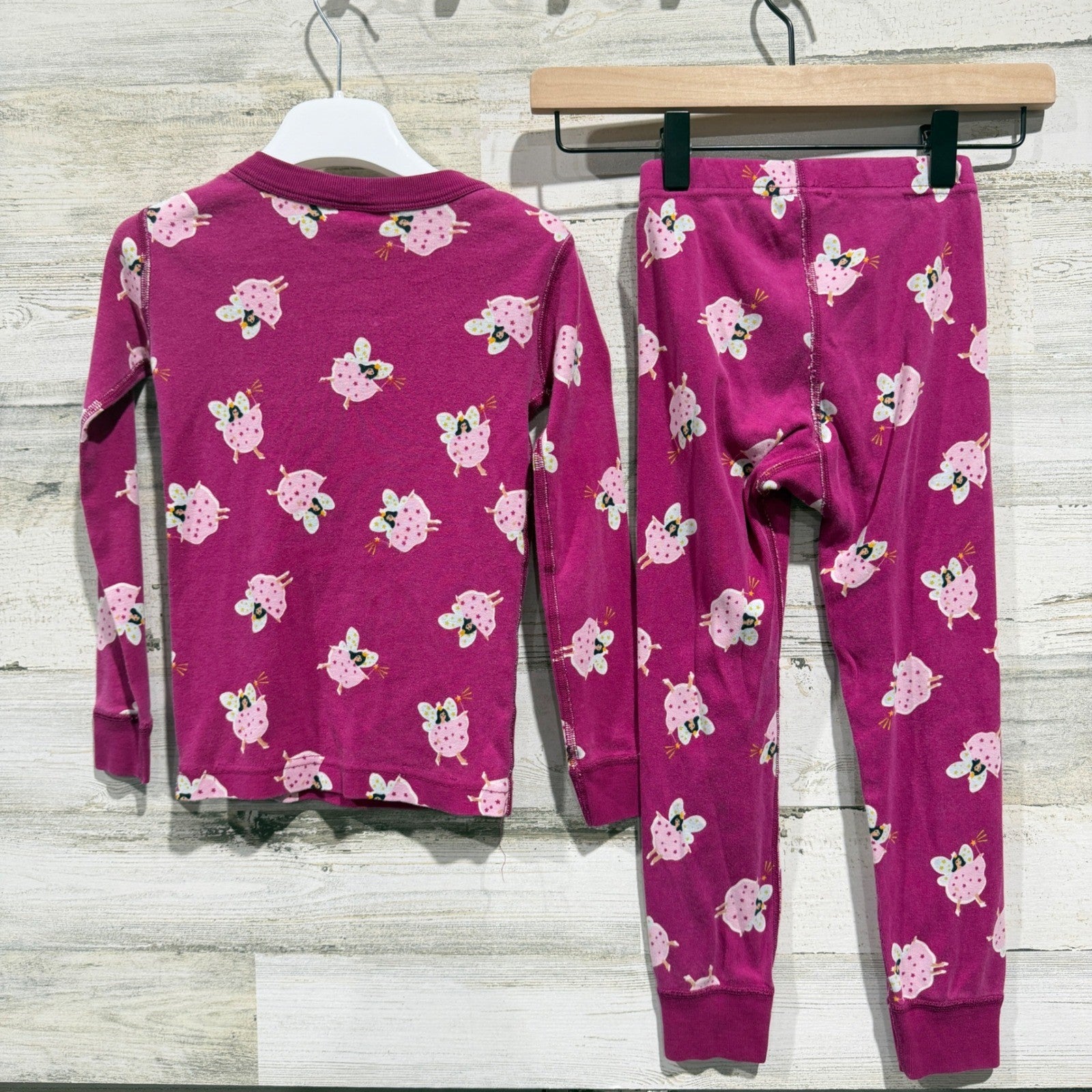 Hanna Andersson Pajama Set Girls 5 Pink Fairy Print Cotton Sleepwear *Flawed3