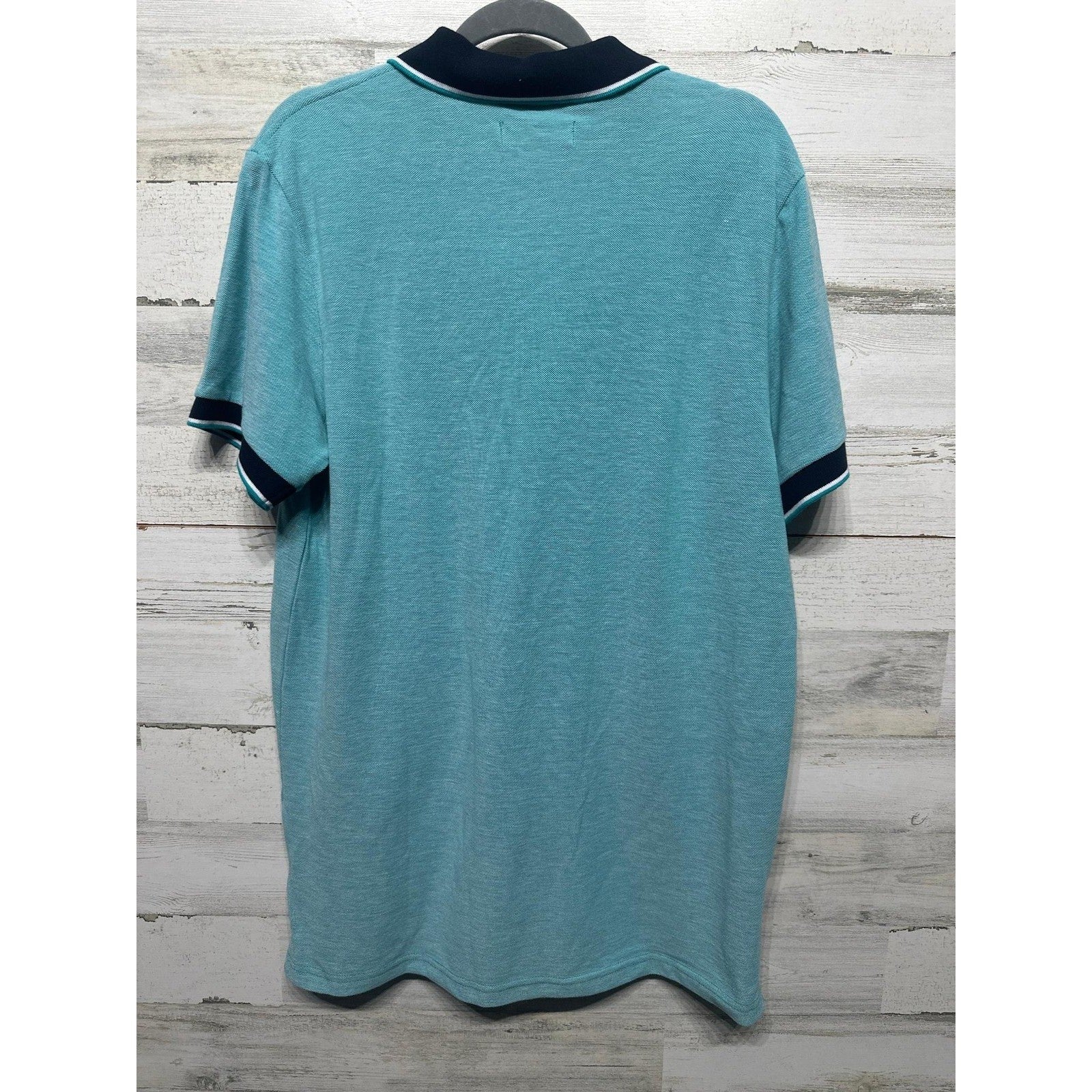 Aeropostale Polo Shirt Men XL Teal Blue Tipped Collar Short Sleeve2
