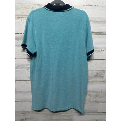 Aeropostale Polo Shirt Men XL Teal Blue Tipped Collar Short Sleeve2