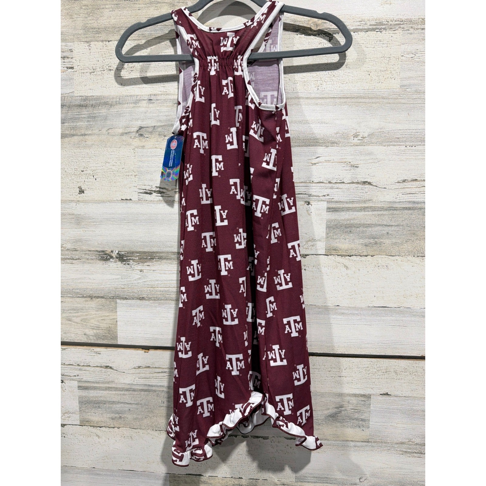 TJ's PJs Nightgown Girls 7 Maroon Texas A&M Aggies Ruffle Sleepwear NWT7