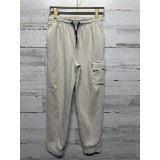 Old Navy Jogger Boys 10/12 Beige Dynamic Fleece Cargo Pants EUC0