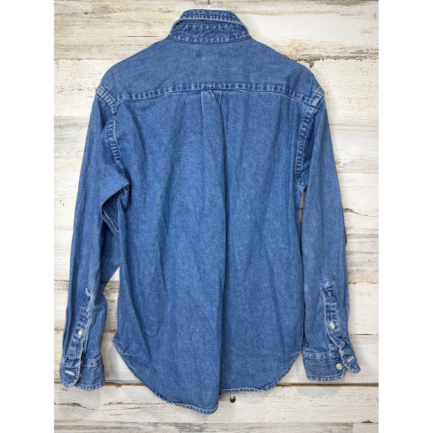 Ralph Lauren Denim Shirt Women Medium Blue Button Down Western Classic EUC3