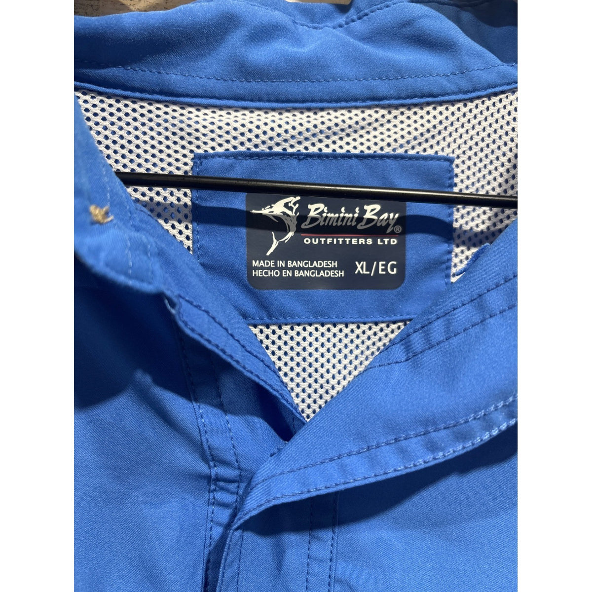 Bimini Bay Button Up Shirt Men XL Blue Fishing Performance Gorpcore EUC2