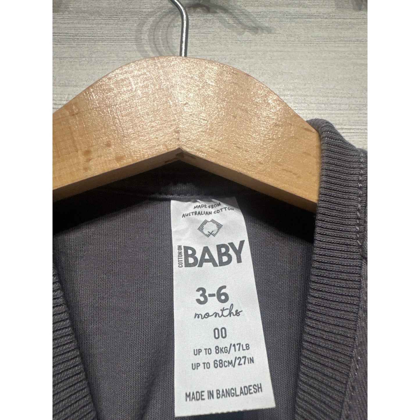 Cotton On Baby Graphic Tee Girls 3-6M Charcoal Mystical Rodeo Unicorn EUC2