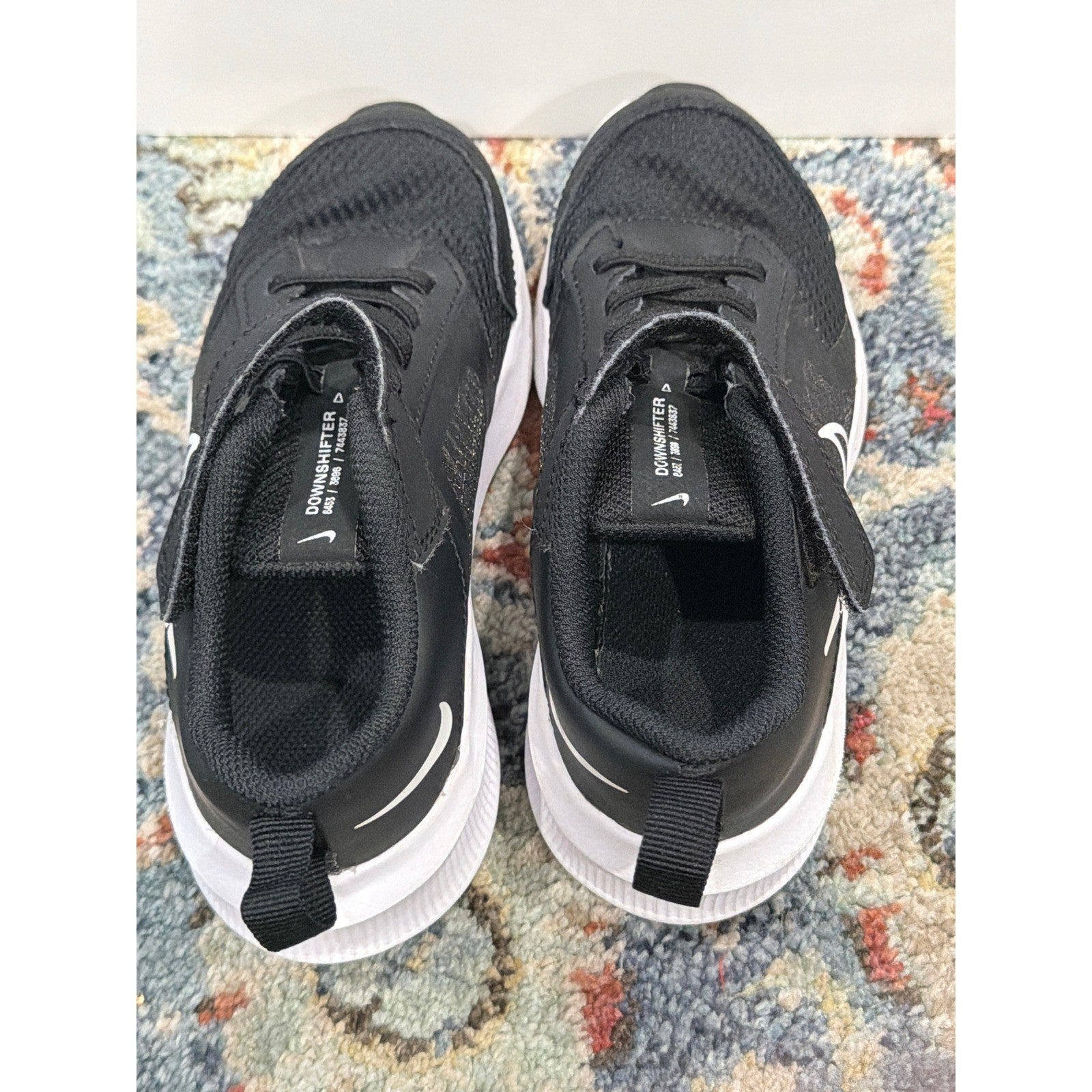 Nike Star Runner Shoes Boys 12C Black White Athletic EUC4