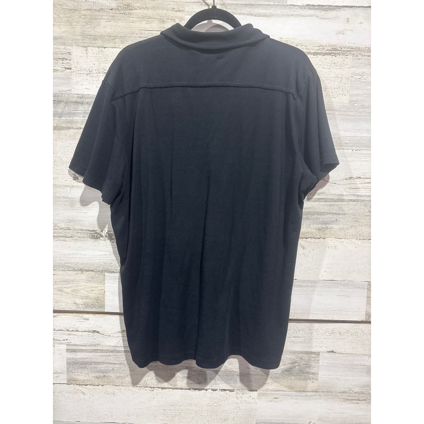 Michael Kors Polo Shirt Men XL Black Pocket Jersey Knit Classic Luxury EUC2