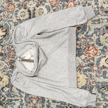 Maeve Anthropologie Hoodie Women XS Gray Grommet Heart Puff Sleeve Coquette NWT7