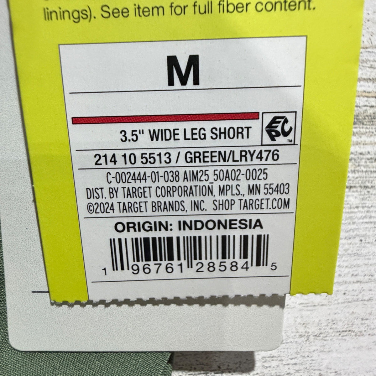 All in Motion 3.5" Wide Leg Shorts Women M Green Stretch High Rise NWT3