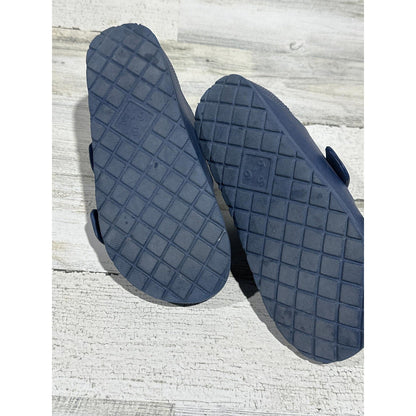 MLB Houston Astros Slides Boys 5/6 Navy Blue Double Strap Sporty EUC1