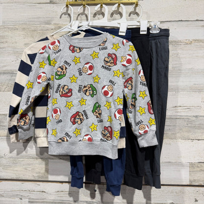 Boys 6-7 H&M Mario Bundle Basics Sweatshirt Jogger Stripe Gamer0