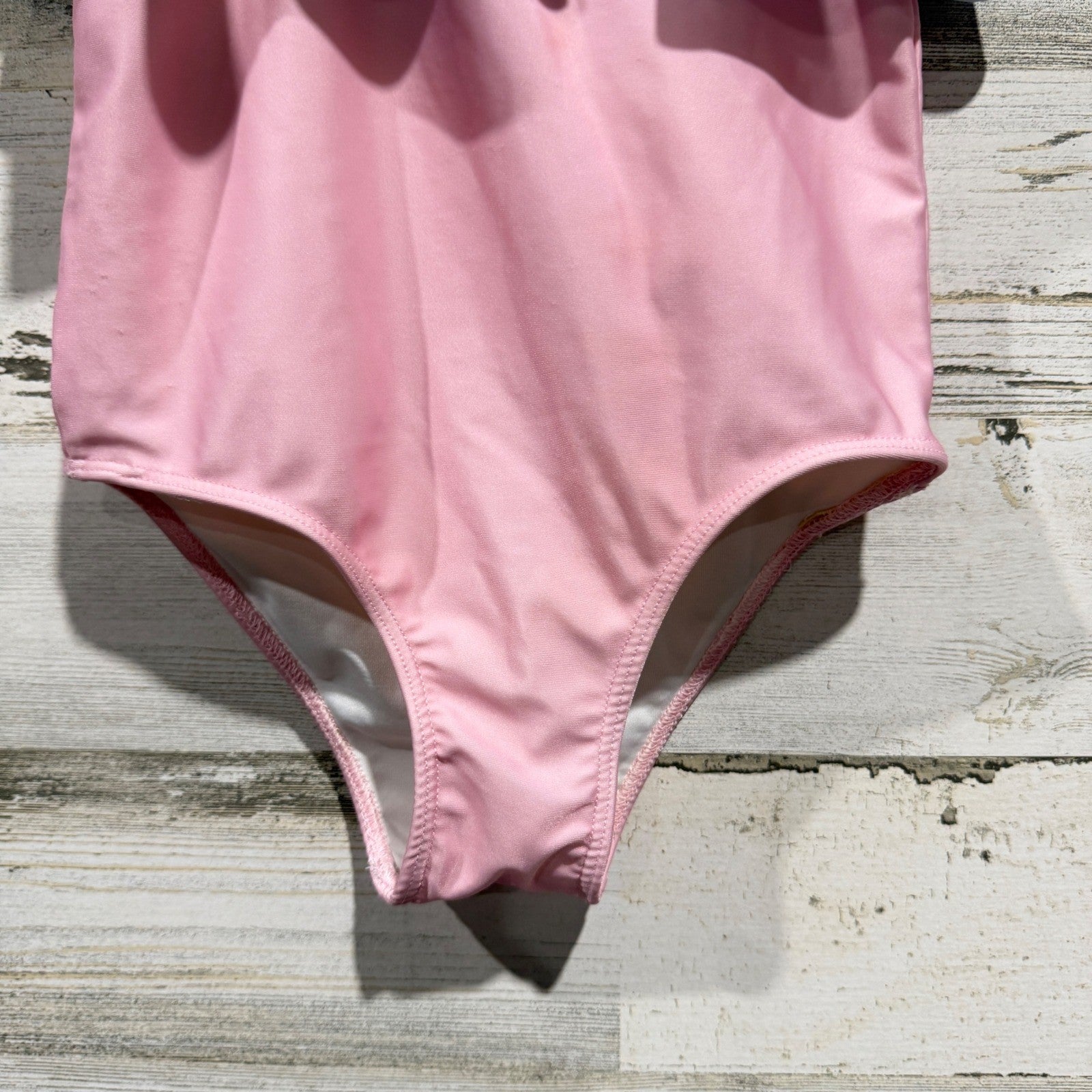 Eliza James Kids Swimsuit Girls 6 Pink Ruffle Shoulder Tie Pastel Girly EUC2