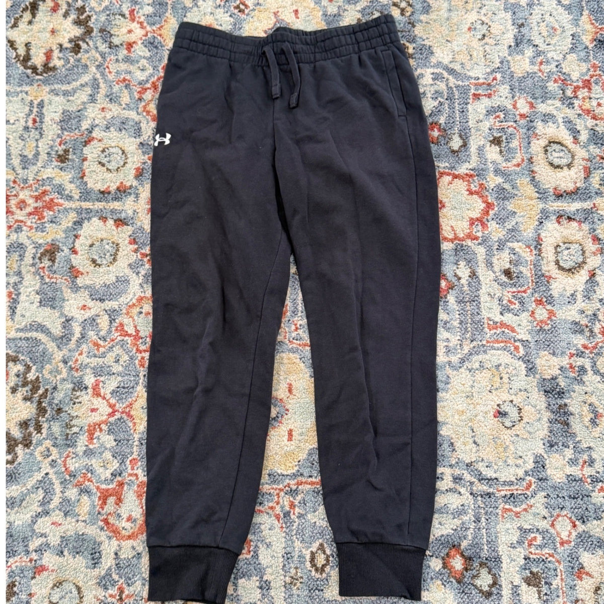 Under Armour Joggers Boys Youth Large Black Rival Fleece Sport GUC1