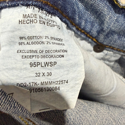 Wrangler Straight Fit Jeans Men 32x30 Blue Cotton Spandex NWT5