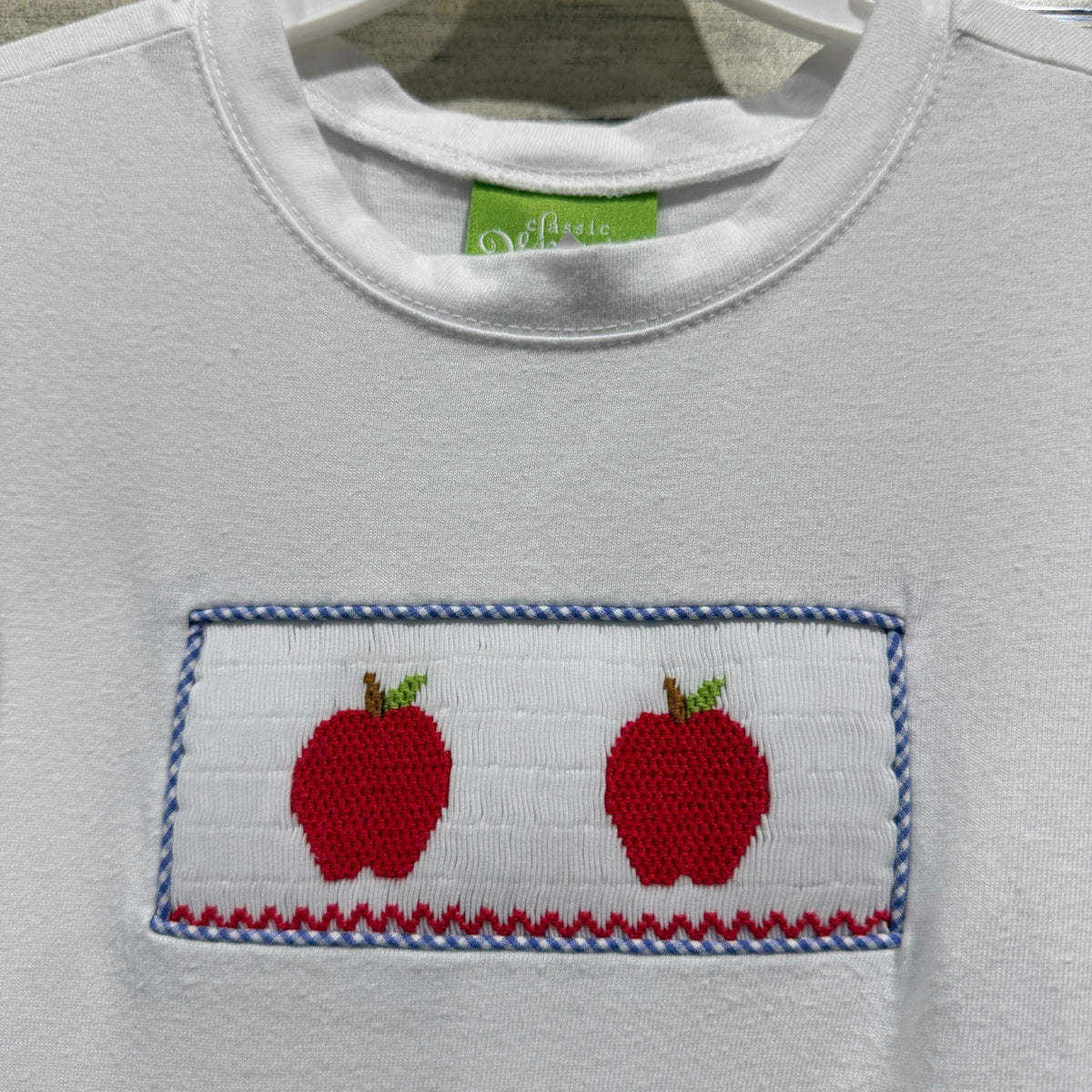 Classic Whimsy Smocked Apple Short Set Boys 4T Blue Gingham Preppy GUC*1