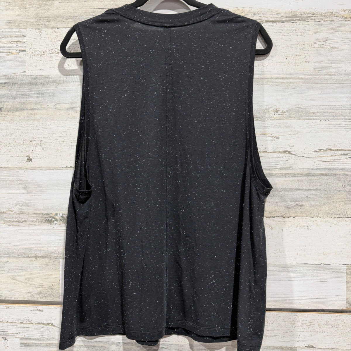 Lululemon All Yours Tank Top Women 10 Black Speckled Relaxed Athleisure EUC3