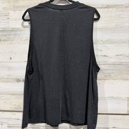 Lululemon All Yours Tank Top Women 10 Black Speckled Relaxed Athleisure EUC3