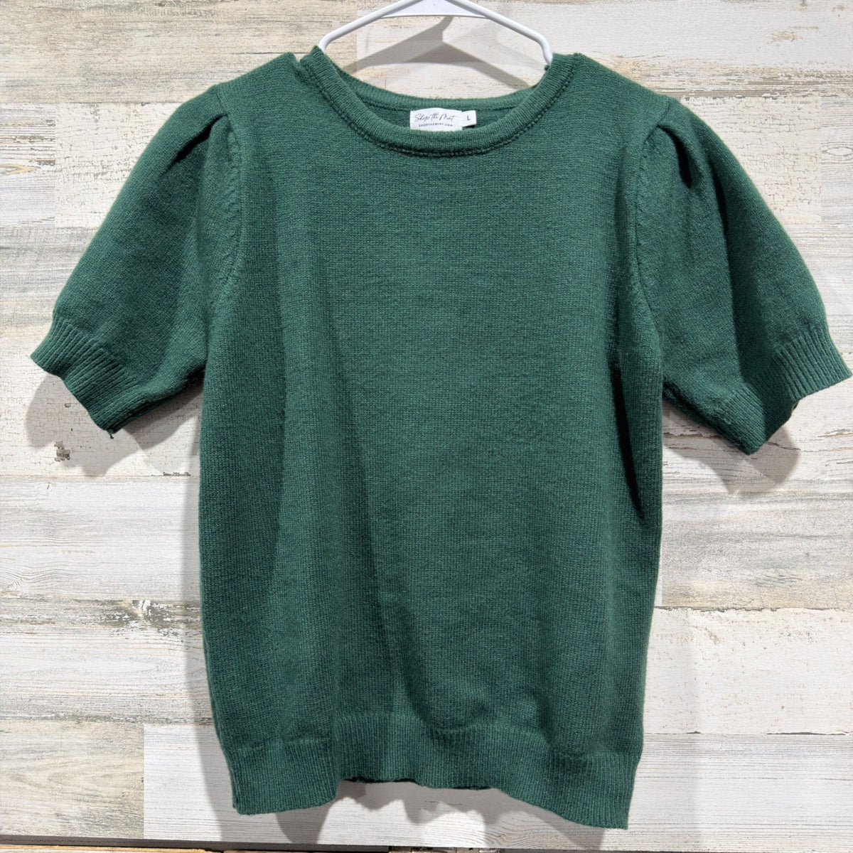 Shop The Mint Sweater Women Large Green Puff Sleeve Knit Dark Academia GUC0
