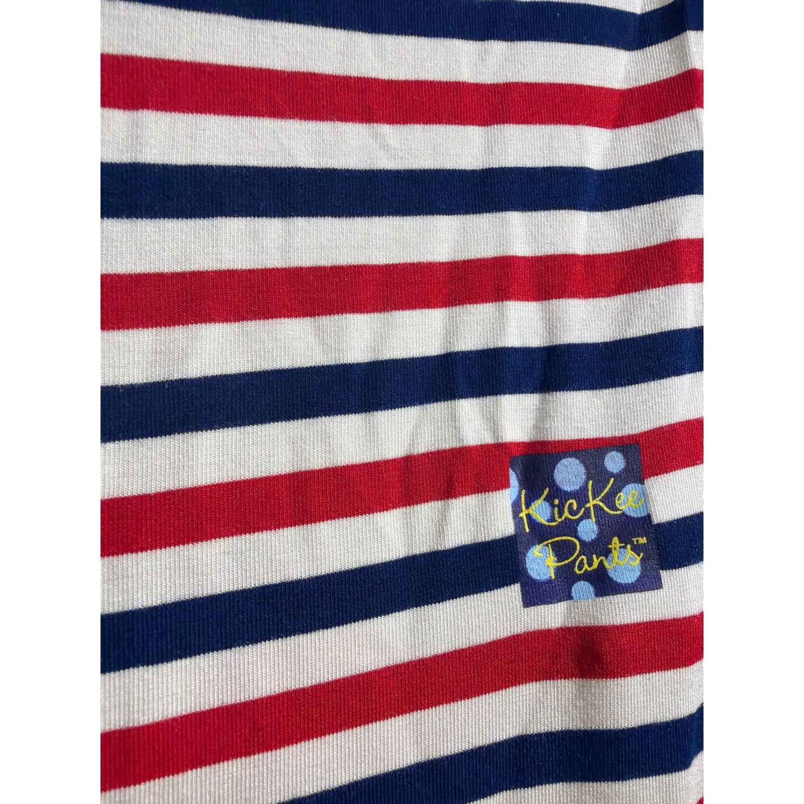 KicKee Pants Swaddle Blanket Baby Toddler Red White Blue Striped Bamboo Soft NWT3