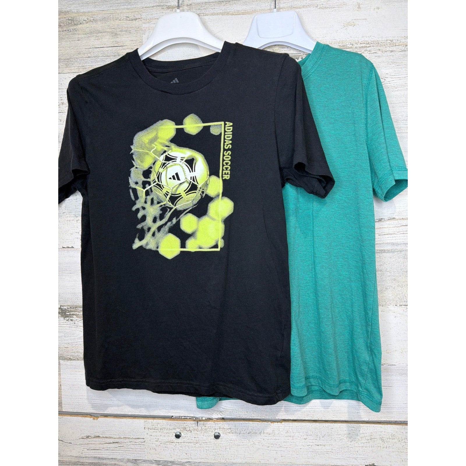 Adidas Magellan Shirts Boys Medium Black Green Soccer Active Bundle EUC0