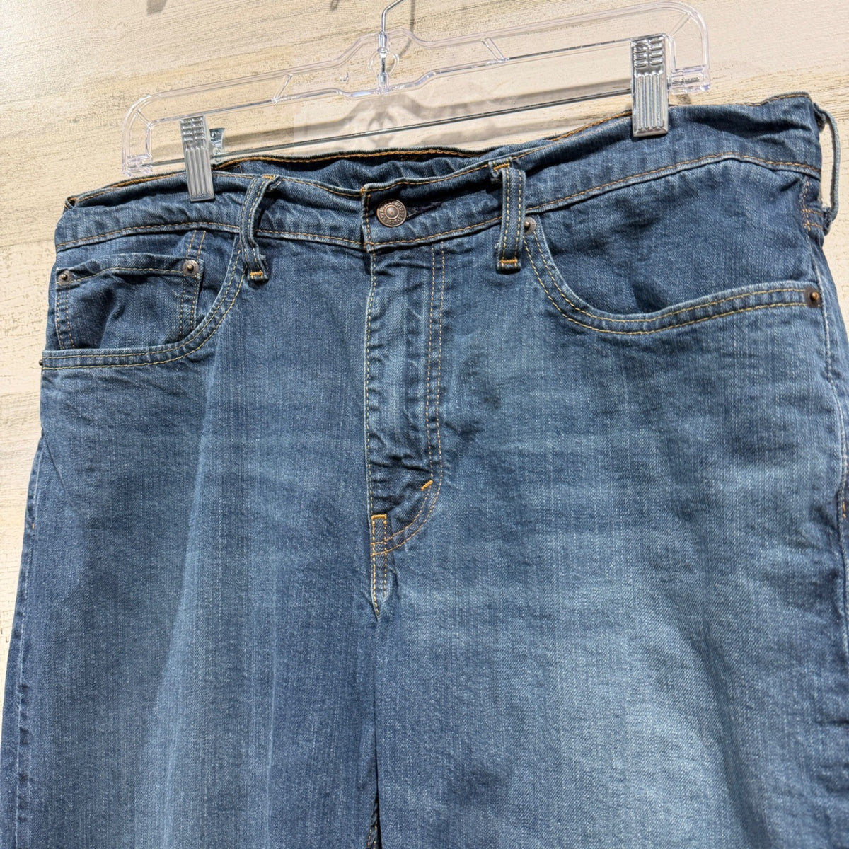 Levi's 514 Straight Fit Jeans Men 34x30 Blue Denim Stretch Modern EUC1